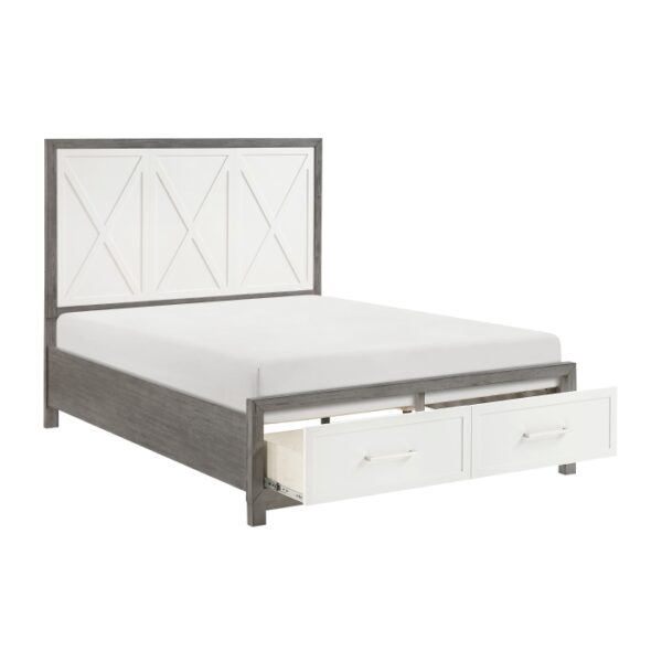 HE-1366-1  Queen Platform Bed with Footboard Storage