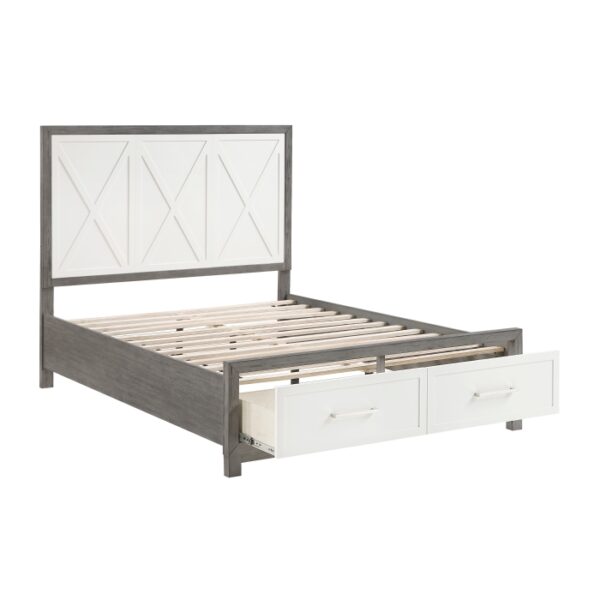 HE-1366-1  Queen Platform Bed with Footboard Storage