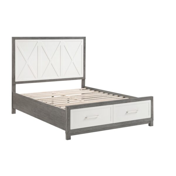 HE-1366-1  Queen Platform Bed with Footboard Storage