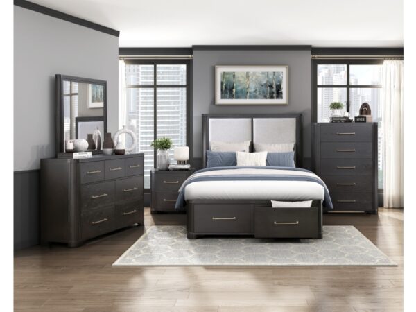 1381 Bedroom Gilbert Collection 4pc Set (QB+NS+DR+MR)