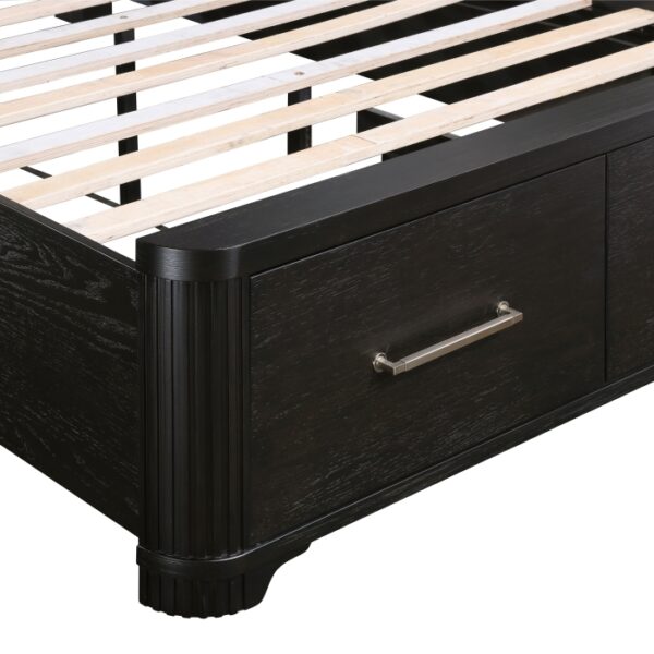 HE-1381-1  Queen Platform Bed with Footboard Storage