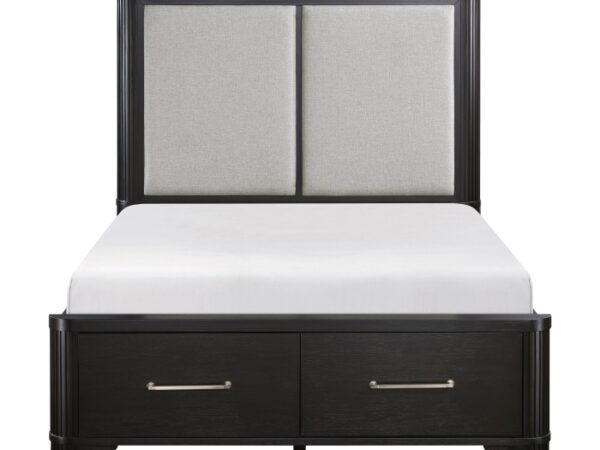 HE-1381-1  Queen Platform Bed with Footboard Storage
