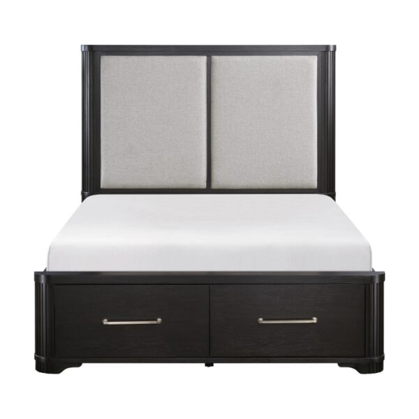 HE-1381-1  Queen Platform Bed with Footboard Storage