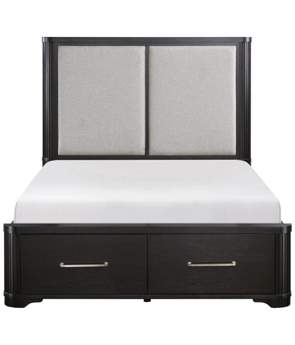 HE-1381-1  Queen Platform Bed with Footboard Storage