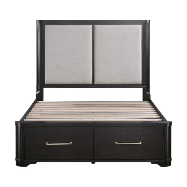 HE-1381-1  Queen Platform Bed with Footboard Storage
