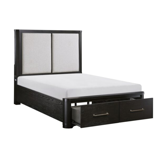 HE-1381-1  Queen Platform Bed with Footboard Storage