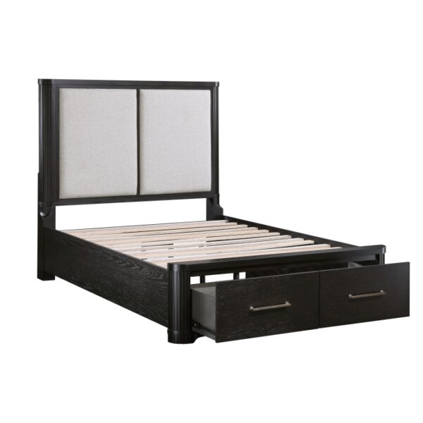 HE-1381-1  Queen Platform Bed with Footboard Storage