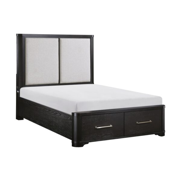 HE-1381-1  Queen Platform Bed with Footboard Storage