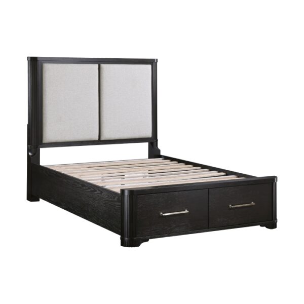 HE-1381-1  Queen Platform Bed with Footboard Storage