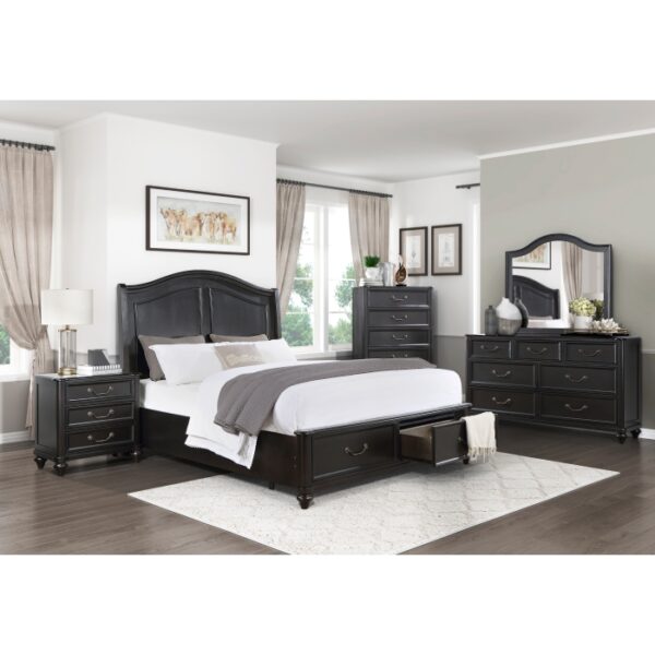 HE-1420-1  Queen Platform Bed with Footboard Storage