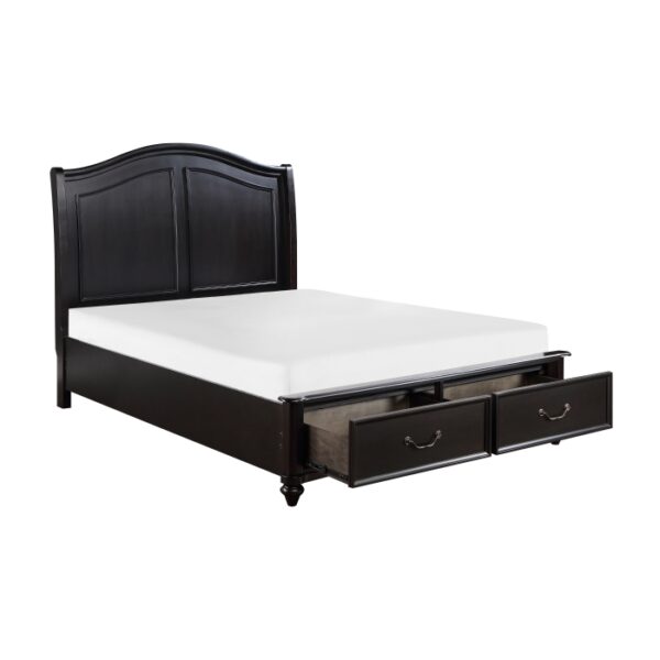 HE-1420-1  Queen Platform Bed with Footboard Storage