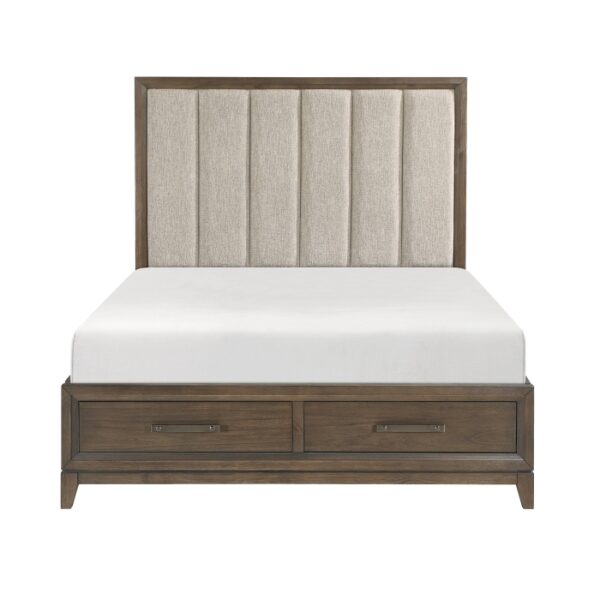 HE-1422N-1  Queen Platform Bed with Footboard Storage