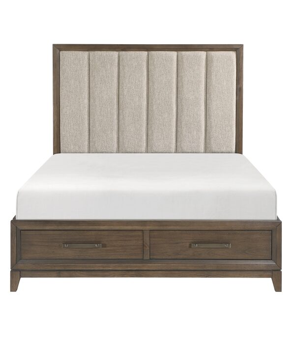 HE-1422N-1  Queen Platform Bed with Footboard Storage