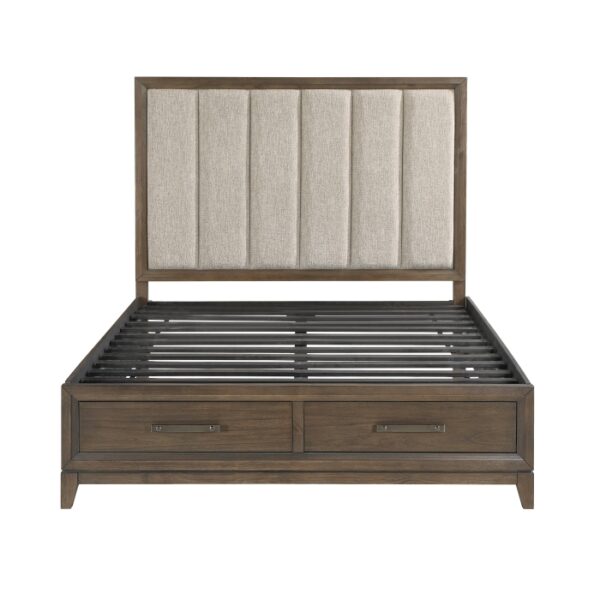 HE-1422N-1  Queen Platform Bed with Footboard Storage