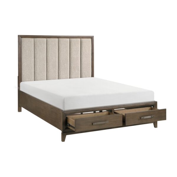 HE-1422N-1  Queen Platform Bed with Footboard Storage