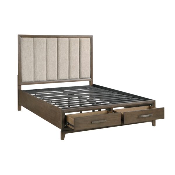 HE-1422N-1  Queen Platform Bed with Footboard Storage