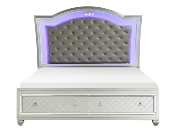 HE-1430-1  Queen Platform Bed with Footboard Storage