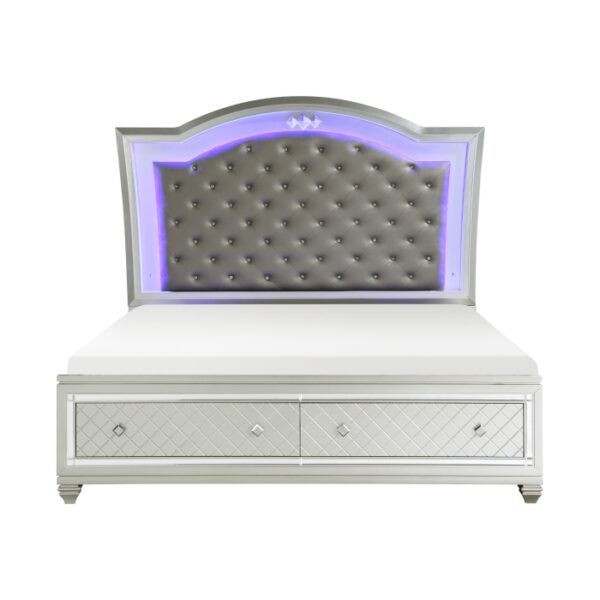 HE-1430-1  Queen Platform Bed with Footboard Storage