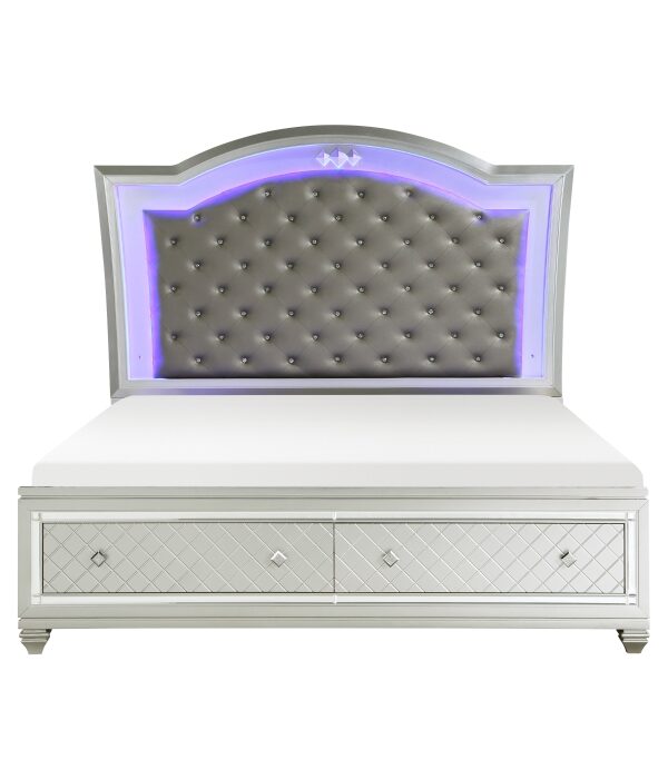 HE-1430-1  Queen Platform Bed with Footboard Storage