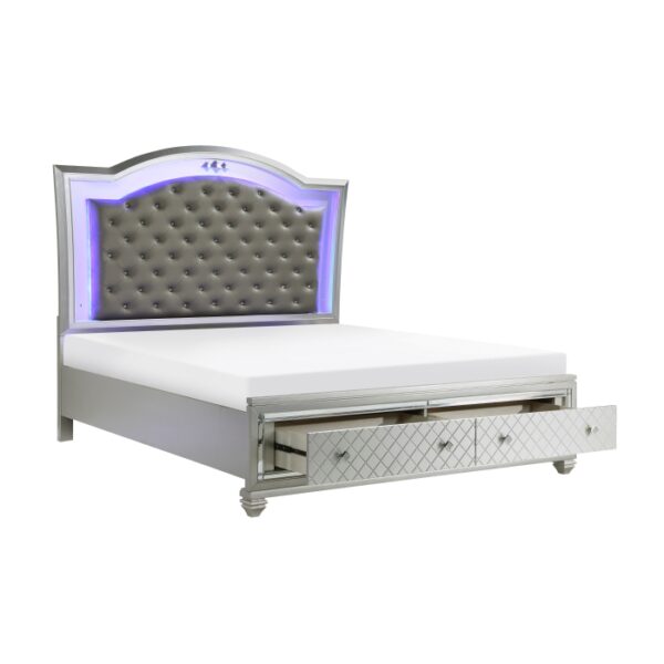 HE-1430-1  Queen Platform Bed with Footboard Storage