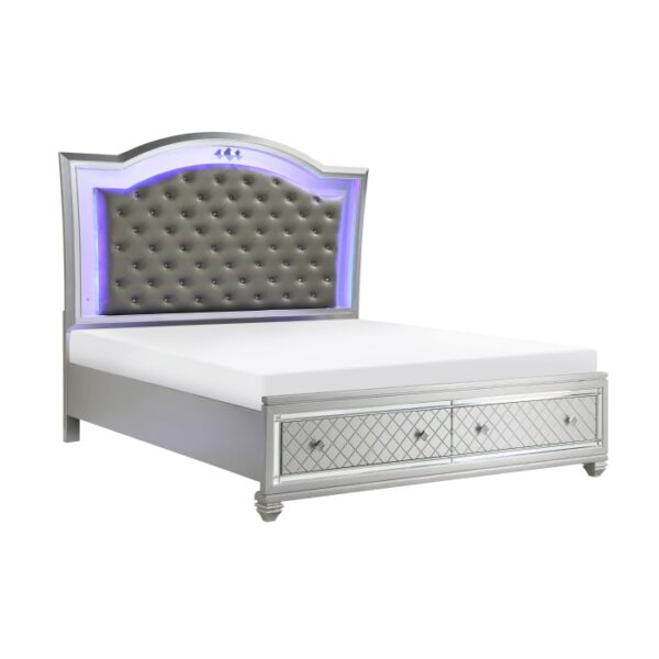 HE-1430-1  Queen Platform Bed with Footboard Storage