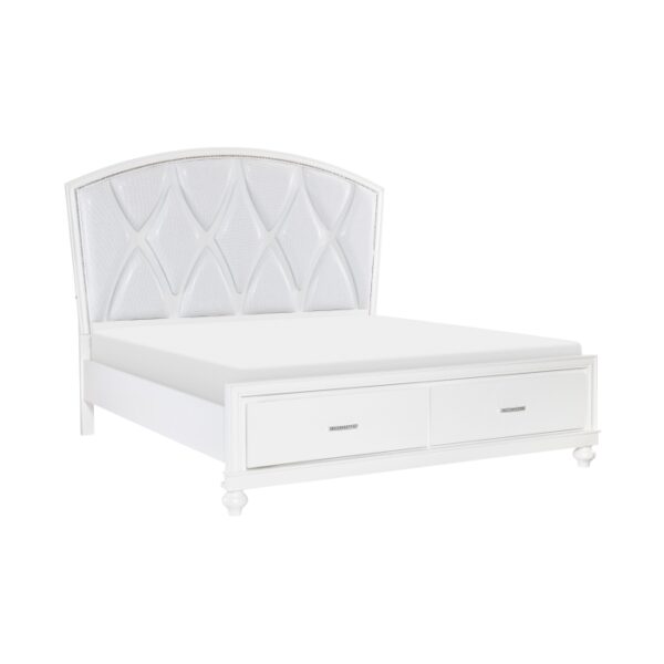 HE-1436W-1  Queen Platform Bed with Footboard Storage
