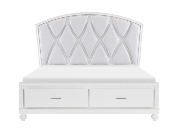 HE-1436W-1  Queen Platform Bed with Footboard Storage