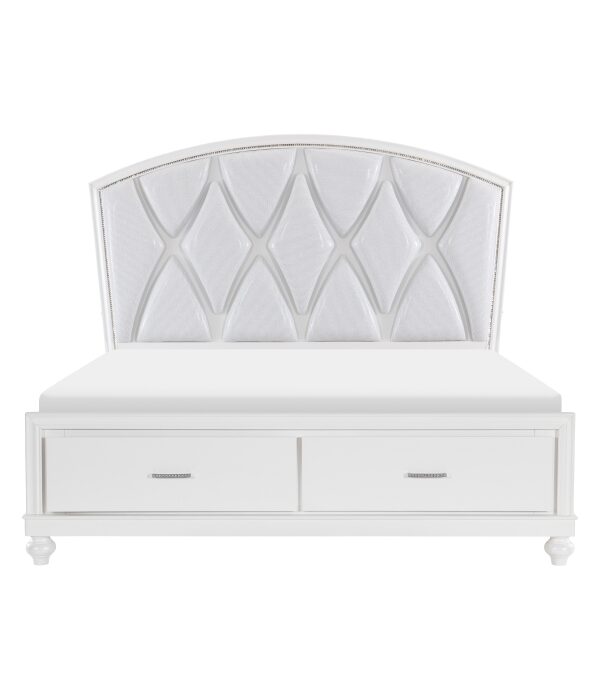HE-1436W-1  Queen Platform Bed with Footboard Storage