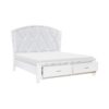 HE-1436W-1  Queen Platform Bed with Footboard Storage