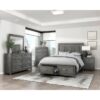 HE-1450-1  Queen Platform Bed with Footboard Storage