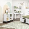 1450WH Bedroom Garretson Collection 4pc Set (QB+NS+DR+MR)