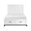 HE-1450WH-1  Queen Platform Bed with Footboard Storage