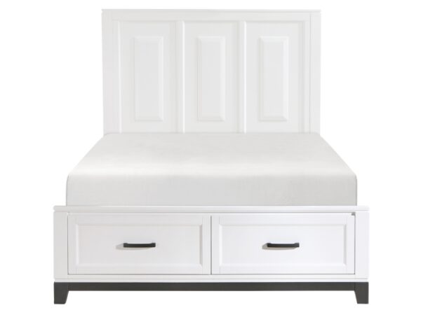HE-1450WH-1  Queen Platform Bed with Footboard Storage