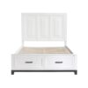 HE-1450WH-1  Queen Platform Bed with Footboard Storage