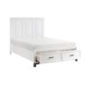 HE-1450WH-1  Queen Platform Bed with Footboard Storage