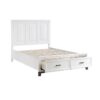 HE-1450WH-1  Queen Platform Bed with Footboard Storage