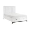 HE-1450WH-1  Queen Platform Bed with Footboard Storage