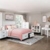 1450WH Bedroom Garretson Collection 4pc Set (QB+NS+DR+MR)