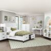 1450WH Bedroom Garretson Collection 4pc Set (QB+NS+DR+MR)