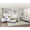 HE-1450WH-1  Queen Platform Bed with Footboard Storage