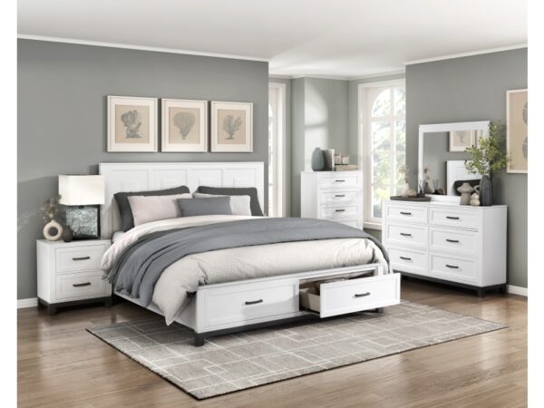 1450WH Bedroom Garretson Collection 4pc Set (QB+NS+DR+MR)