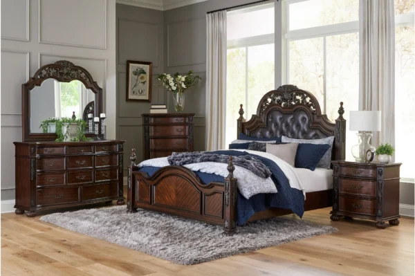 1468 Bedroom Adelina Collection 4pc Set (QB+NS+DR+MR)