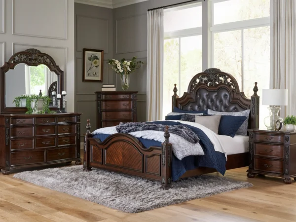 1468 Bedroom Adelina Collection 4pc Set (QB+NS+DR+MR)