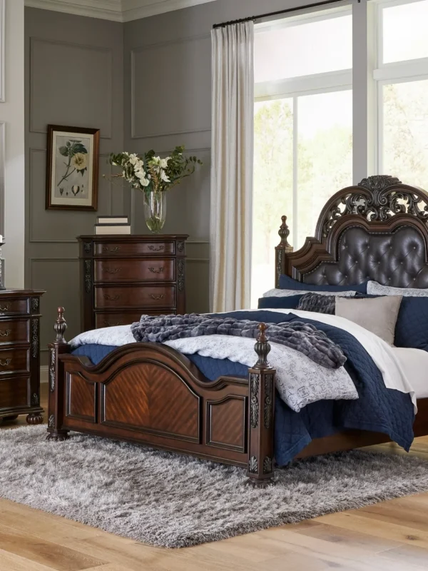 1468 Bedroom Adelina Collection 4pc Set (QB+NS+DR+MR)