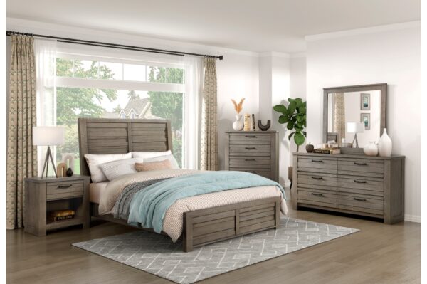 1498GY Bedroom Longview Collection 4pc Set (QB+NS+DR+MR)