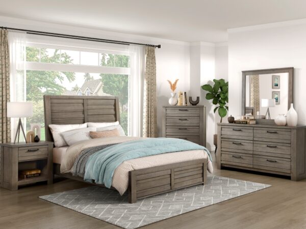 1498GY Bedroom Longview Collection 4pc Set (QB+NS+DR+MR)