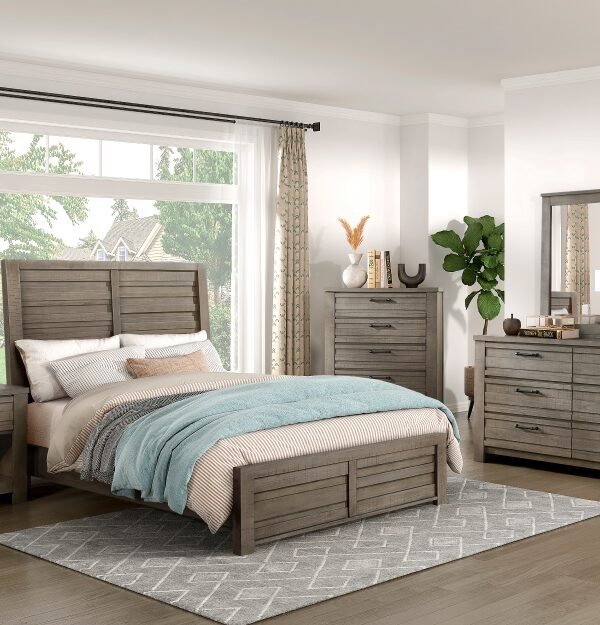 1498GY Bedroom Longview Collection 4pc Set (QB+NS+DR+MR)