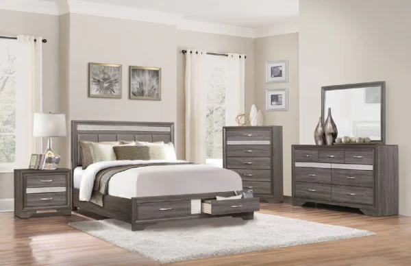 1505 Bedroom Luster Collection 4pc Set (QB+NS+DR+MR)