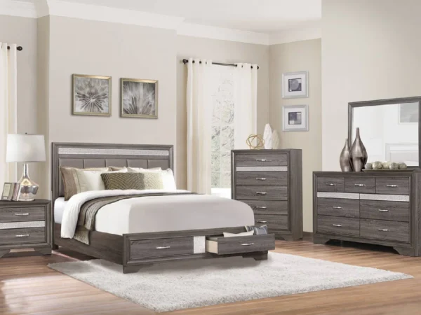 1505 Bedroom Luster Collection 4pc Set (QB+NS+DR+MR)
