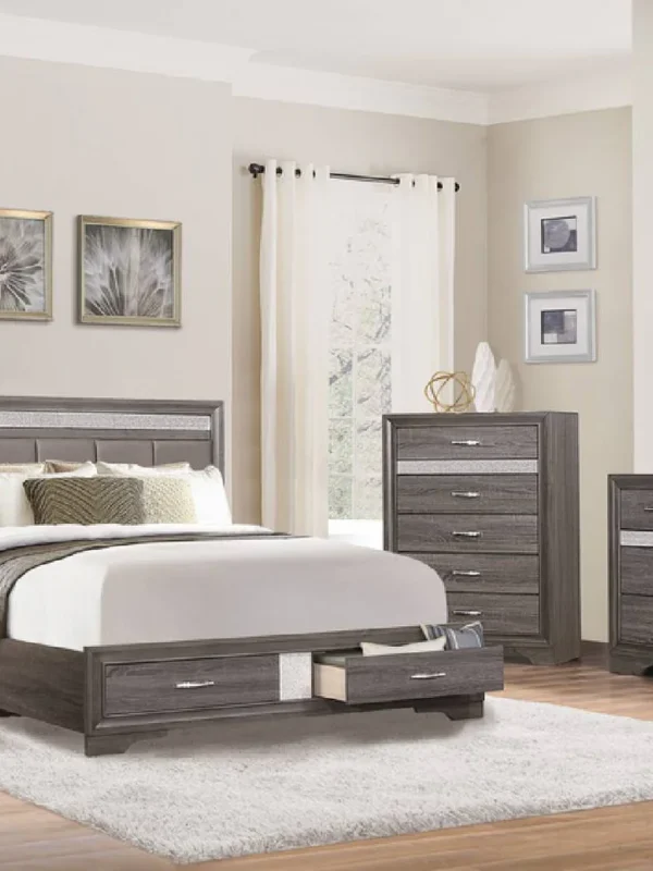 1505 Bedroom Luster Collection 4pc Set (QB+NS+DR+MR)